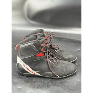 Sedici Sportiva Riding Shoes Black Red Men's size 9 Motorcyle Biking Suede Boot